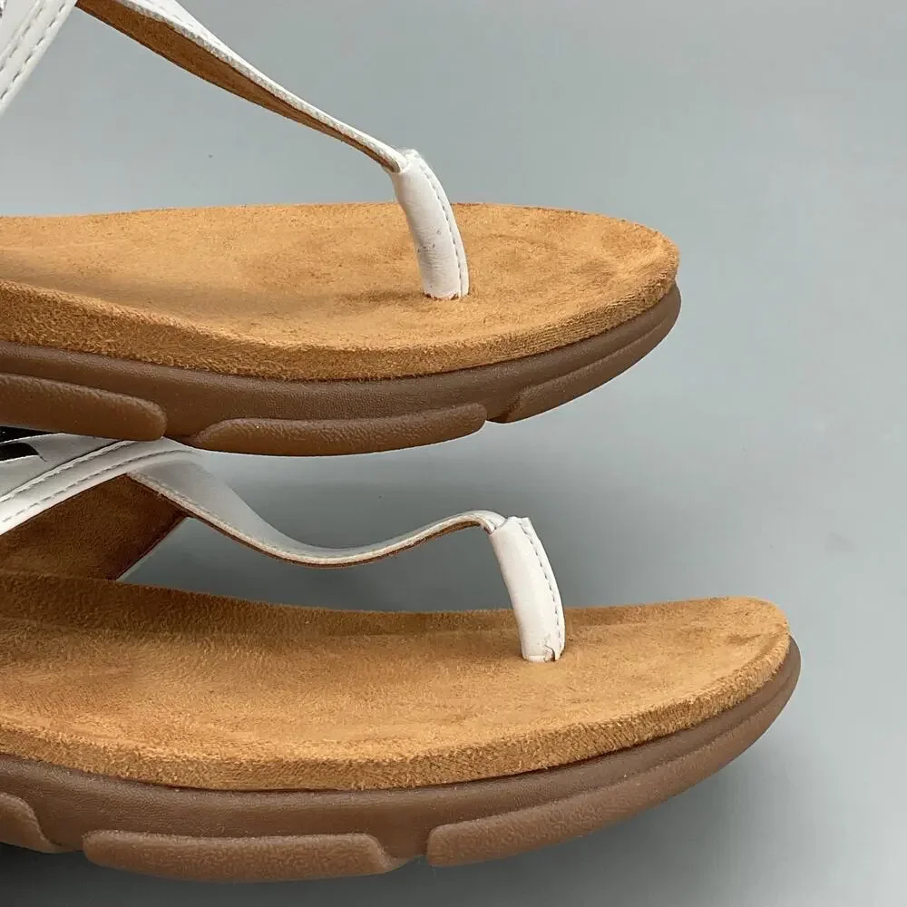 NEW Easy Spirit Women’s Monte Slingback Thong Sandals White Size 8.5M